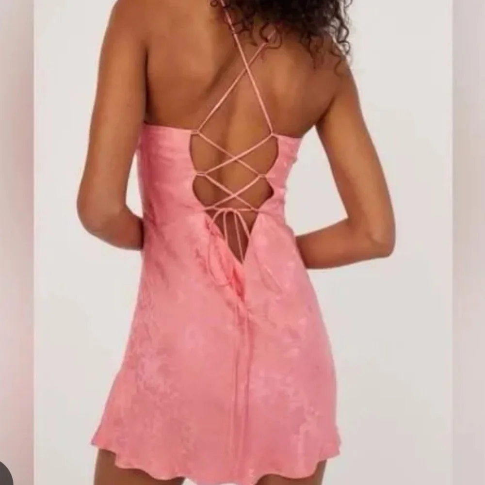 For Love And Lemons Tangerine color silky satiny mini Dress size S new with tags - Picture 7 of 7